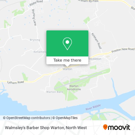Walmsley's Barber Shop Warton map
