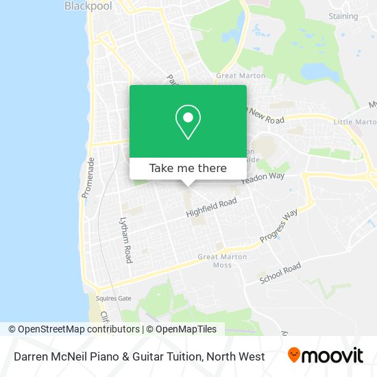 Darren McNeil Piano & Guitar Tuition map