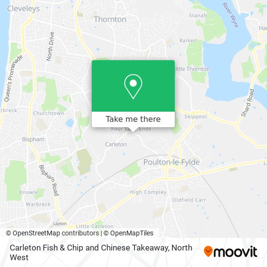 Carleton Fish & Chip and Chinese Takeaway map