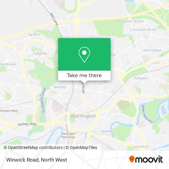 Winwick Road map
