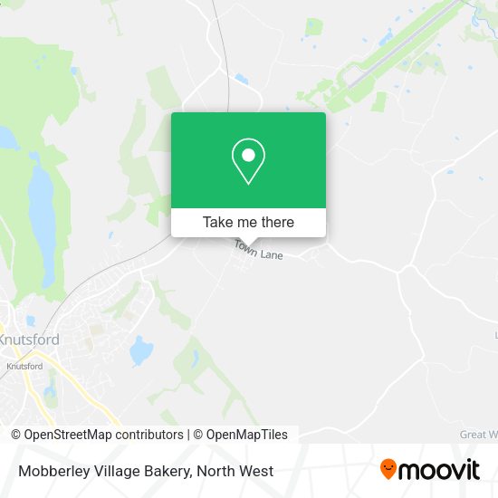 How to get to Mobberley Village Bakery in Knutsford by Train?