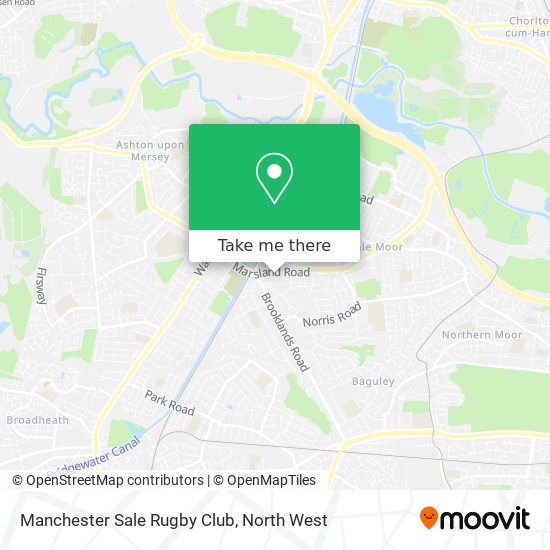Manchester Sale Rugby Club map