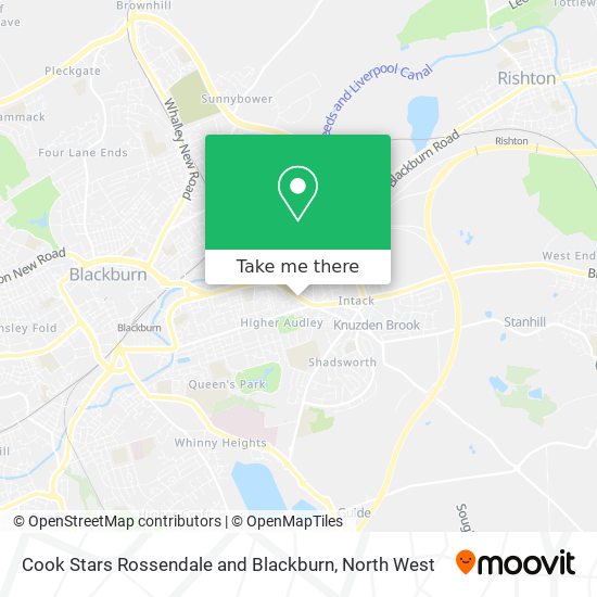 Cook Stars Rossendale and Blackburn map