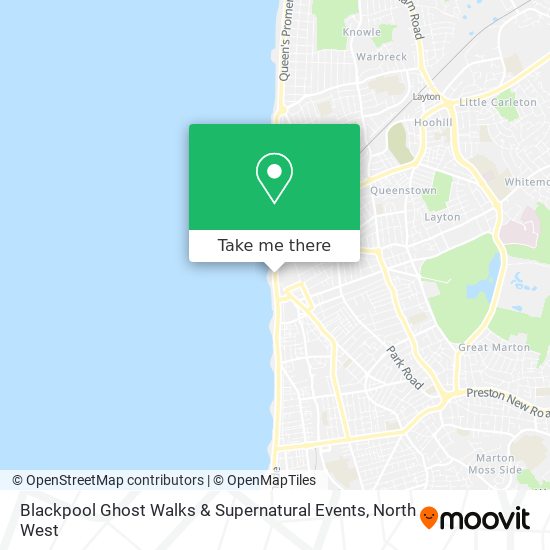 Blackpool Ghost Walks & Supernatural Events map
