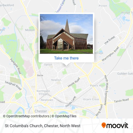 St Columba's Church, Chester map