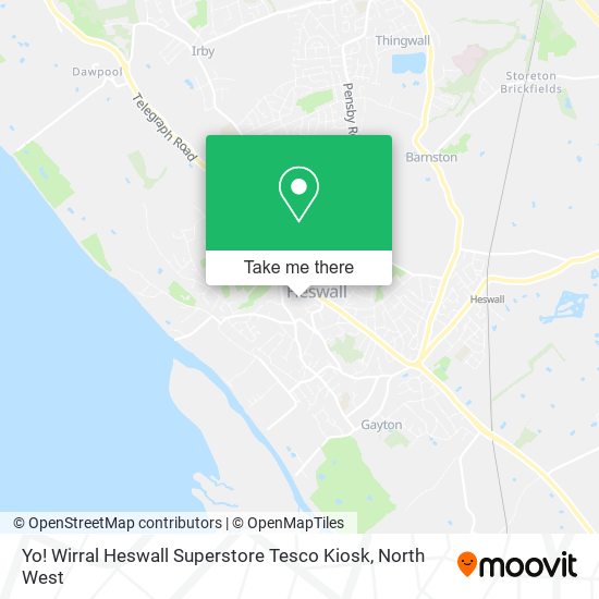 Yo! Wirral Heswall Superstore Tesco Kiosk map