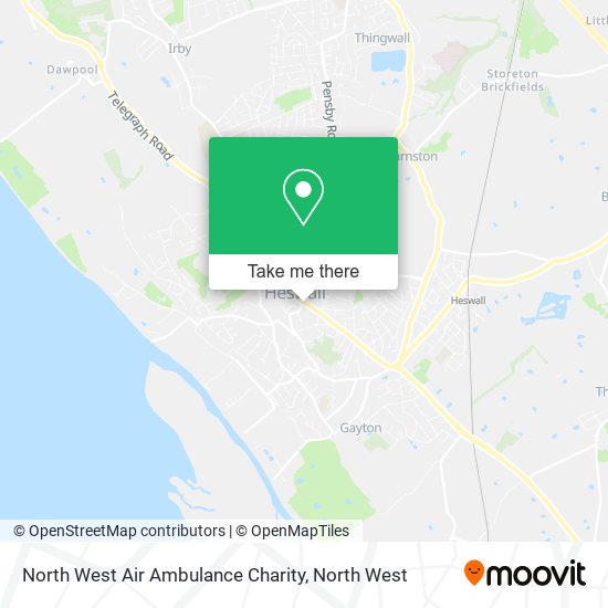 North West Air Ambulance Charity map