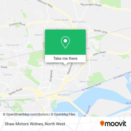 Shaw Motors Widnes map