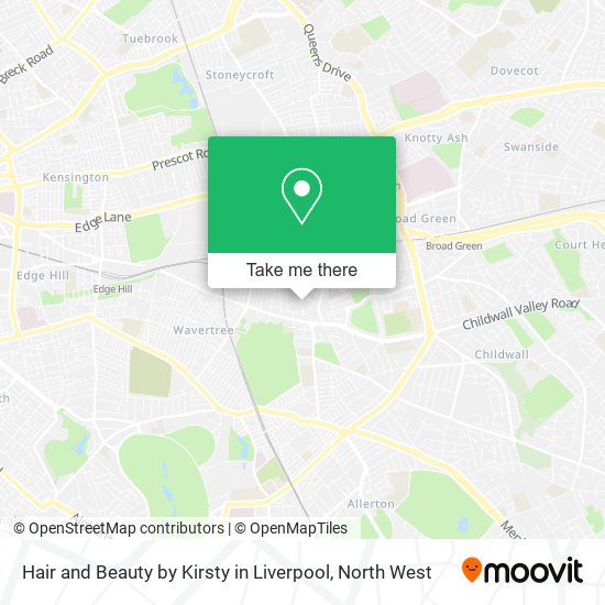Hair and Beauty by Kirsty in Liverpool map