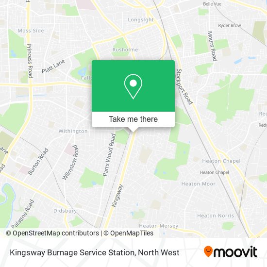 Kingsway Burnage Service Station map