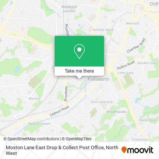 Moston Lane East Drop & Collect Post Office map
