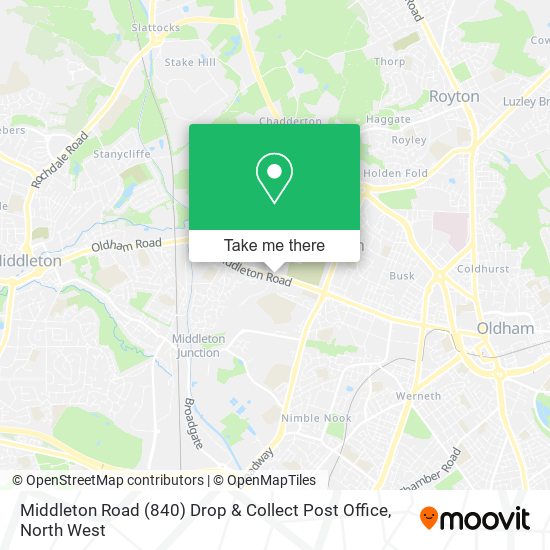 Middleton Road (840) Drop & Collect Post Office map