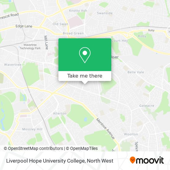 Liverpool Hope University College map