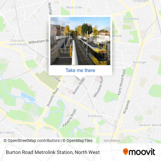 Burton Road Metrolink Station map