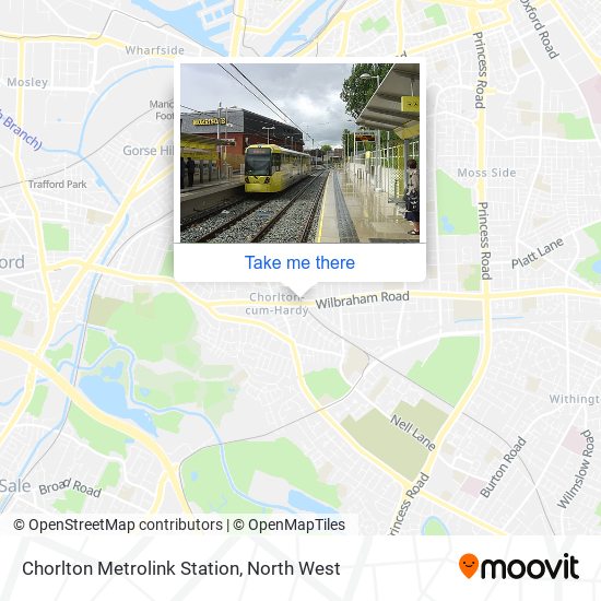 Chorlton Metrolink Station map