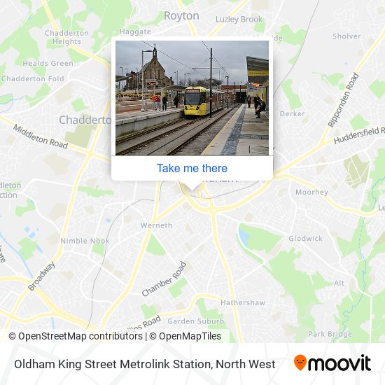 Oldham King Street Metrolink Station map