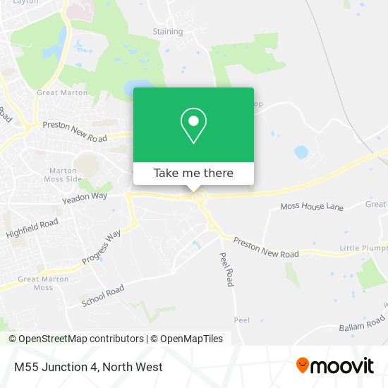 M55 Junction 4 map