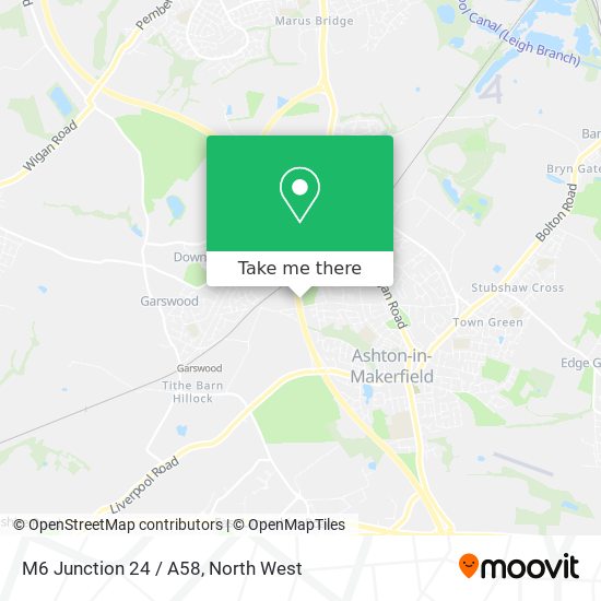 M6 Junction 24 / A58 map