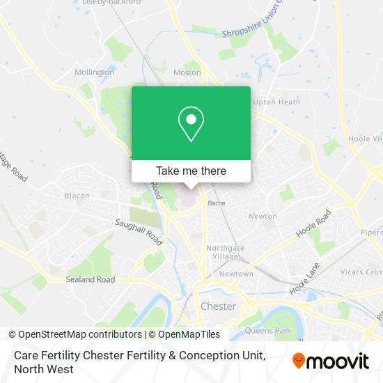 Care Fertility Chester Fertility & Conception Unit map