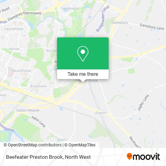 Beefeater Preston Brook map