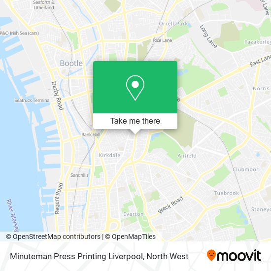 Minuteman Press Printing Liverpool map