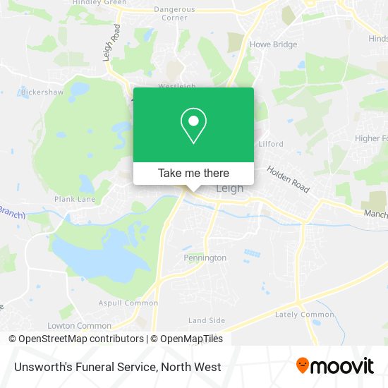 Unsworth's Funeral Service map