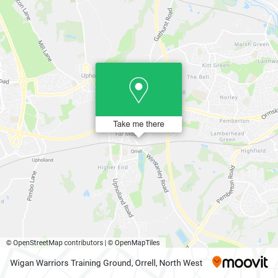 Wigan Warriors Training Ground, Orrell map