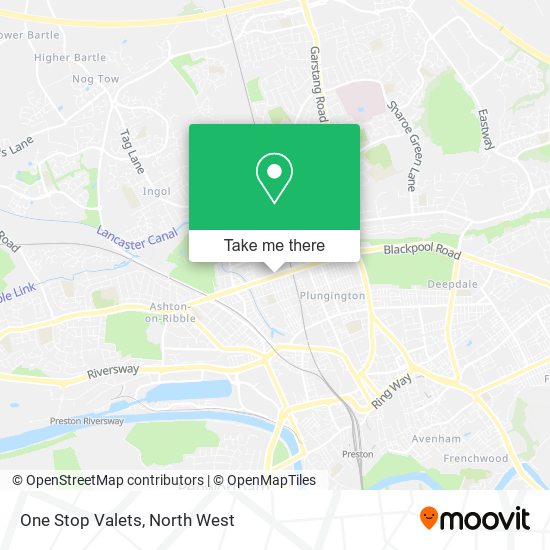 One Stop Valets map