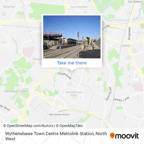 Wythenshawe Town Centre Metrolink Station map