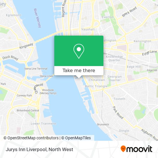 Jurys Inn Liverpool map