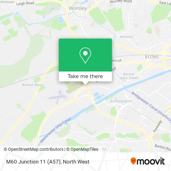 M60 Junction 11 (A57) map