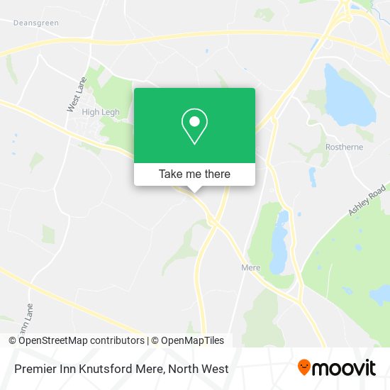 Premier Inn Knutsford Mere map