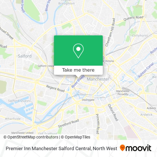 Premier Inn Manchester Salford Central map