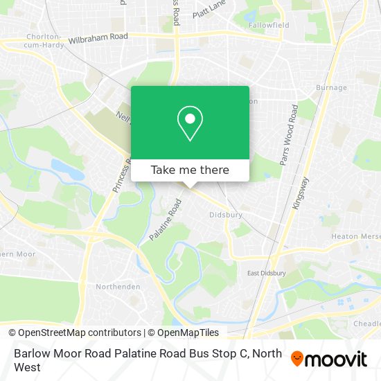 Barlow Moor Road Palatine Road Bus Stop C map