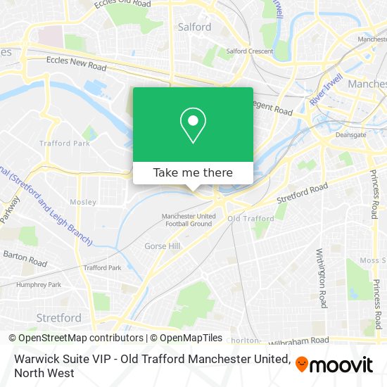 Warwick Suite VIP - Old Trafford Manchester United map