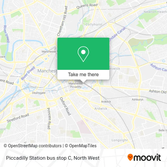 Piccadilly Station bus stop C map