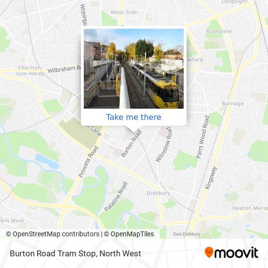 Burton Road Tram Stop map