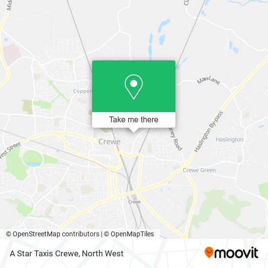 A Star Taxis Crewe map