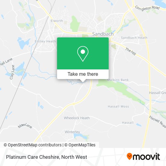 Platinum Care Cheshire map