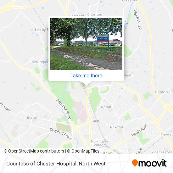 Countess of Chester Hospital map