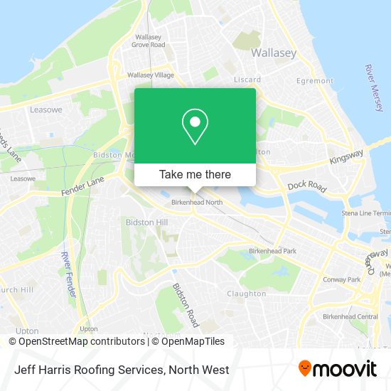 Jeff Harris Roofing Services map