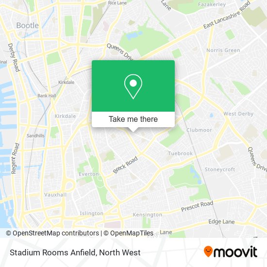 Stadium Rooms Anfield map