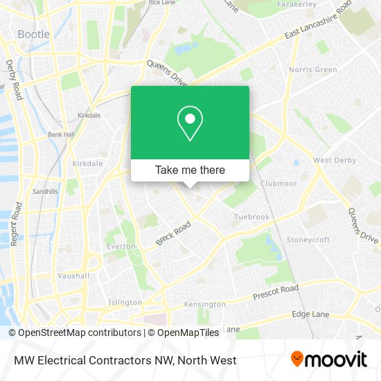 MW Electrical Contractors NW map