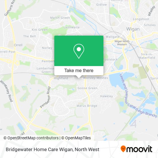 Bridgewater Home Care Wigan map