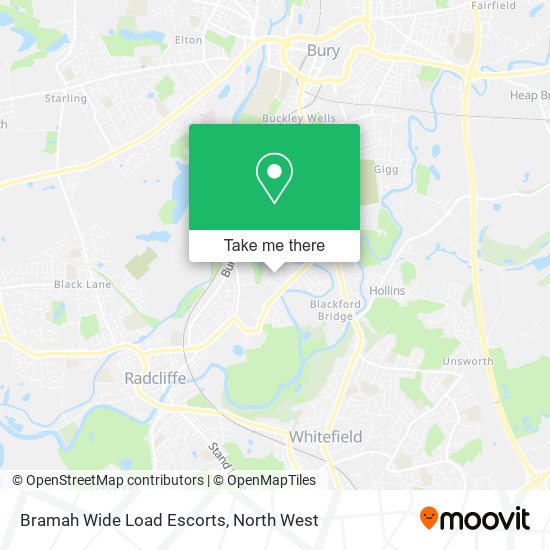 Bramah Wide Load Escorts map