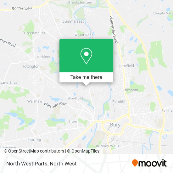 North West Parts map