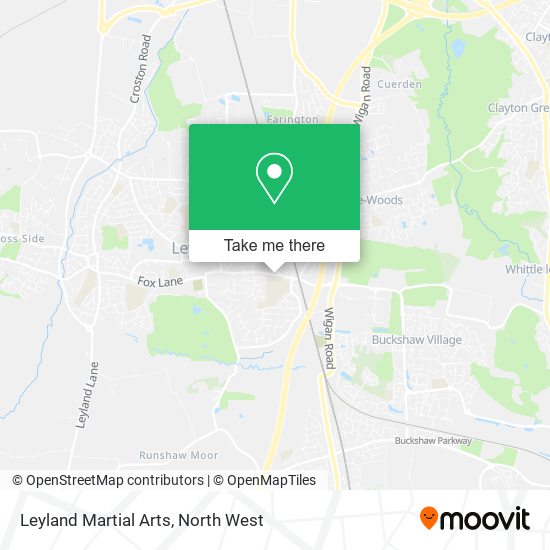 Leyland Martial Arts map