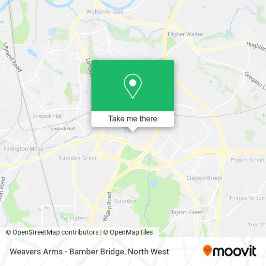 Weavers Arms - Bamber Bridge map