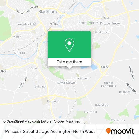 Princess Street Garage Accrington map