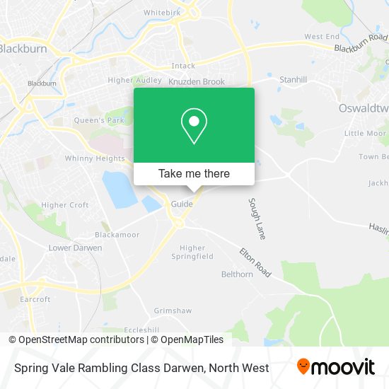 Spring Vale Rambling Class Darwen map